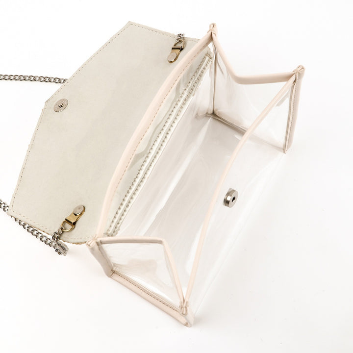 Elegant and Stylish Shoulder Bag Made of Spacious Transparent Material with Woven Lid Bowlift
