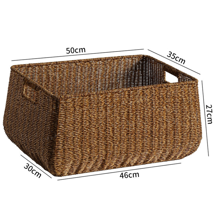 Large Handwoven Storage Basket with Ergonomic Handles Bowlift