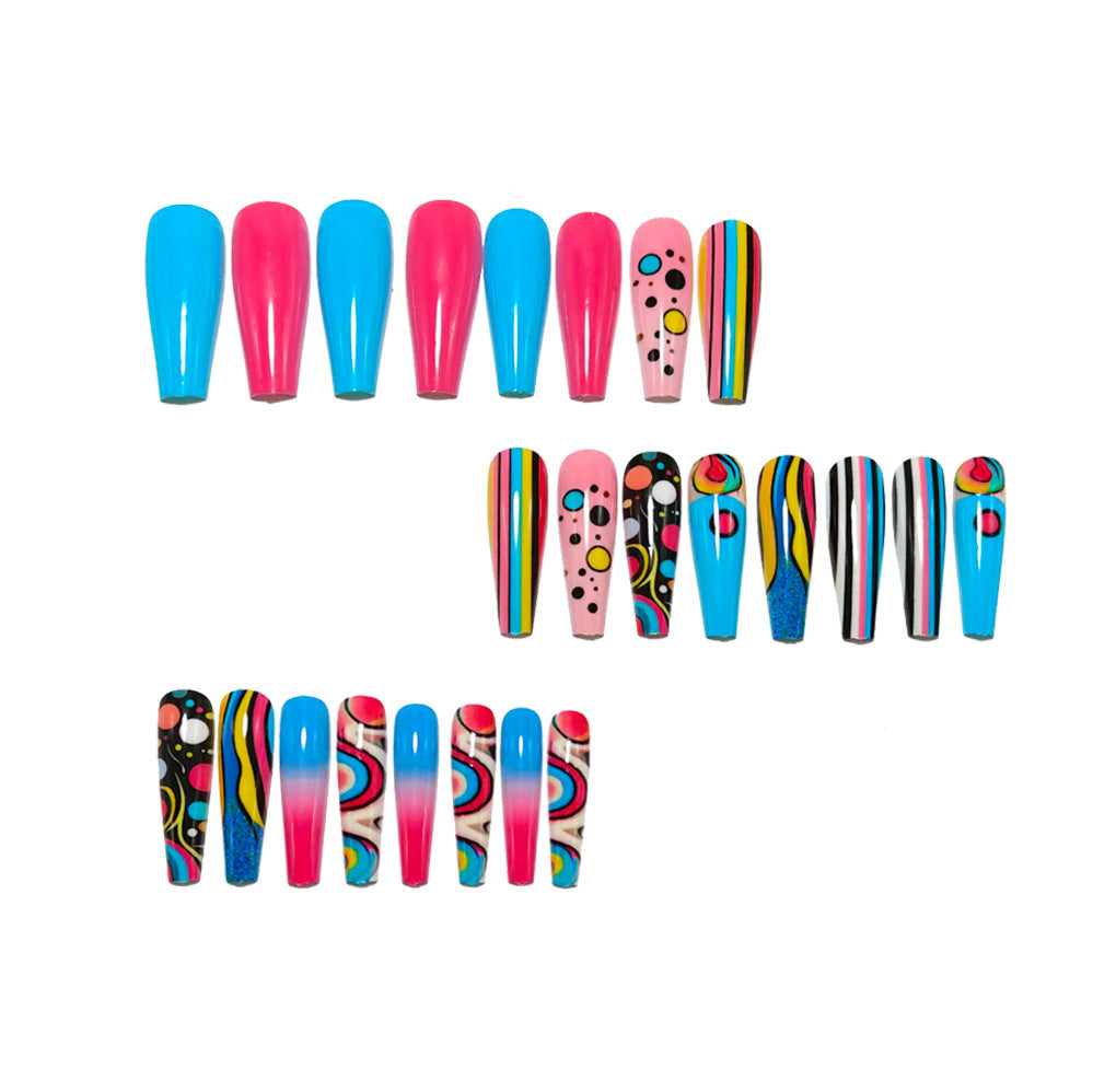 Creative artificial nails with modern abstract design Bowlift