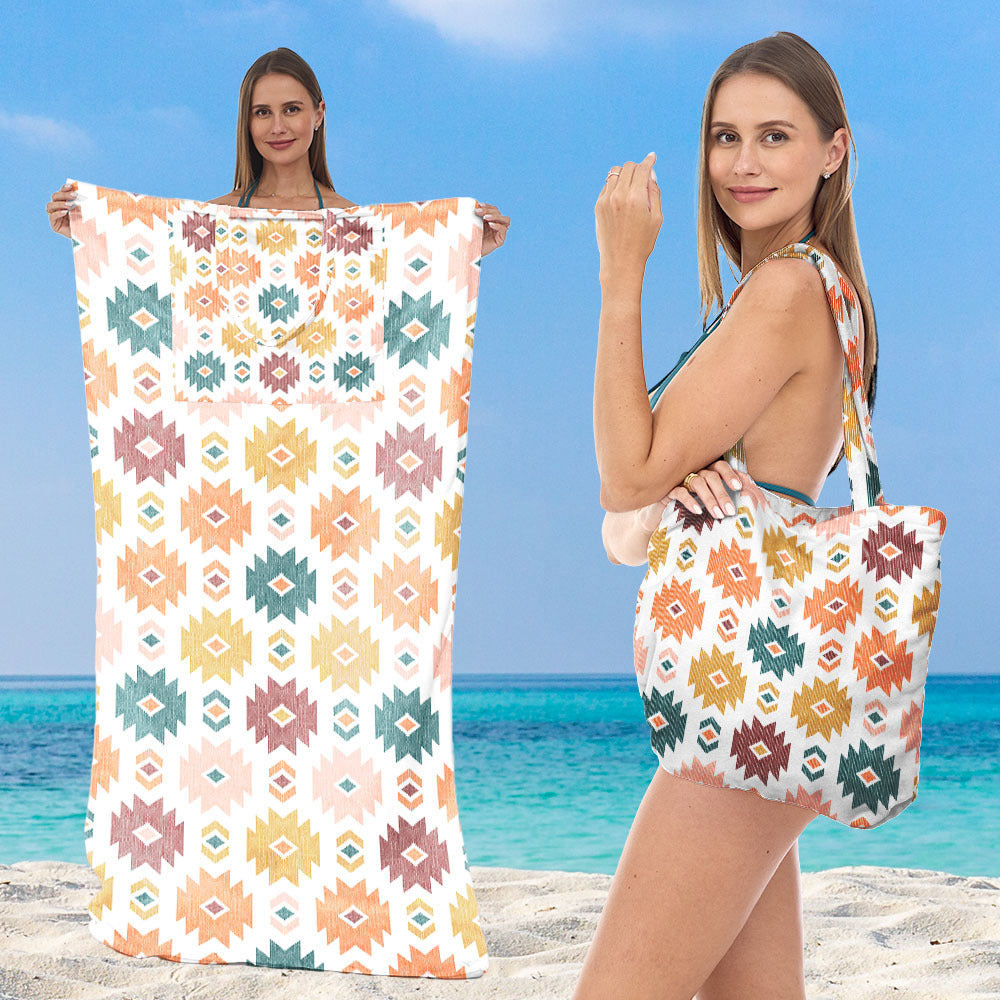 Beach towel with creative sea turtle pattern Bowlift