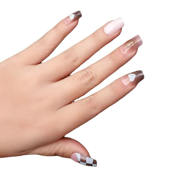 Artistic Heart Design Nail Extensions Bowlift