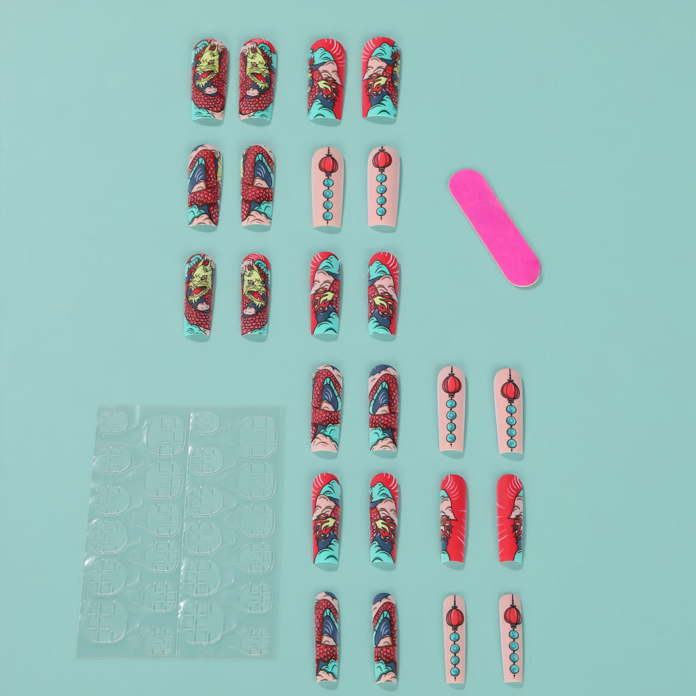 Creative artificial nails in Asian dragon design Bowlift