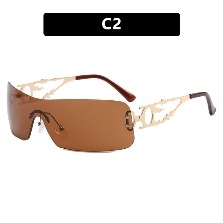 Women's futuristic Shield sunglasses with unique Bowlift frame