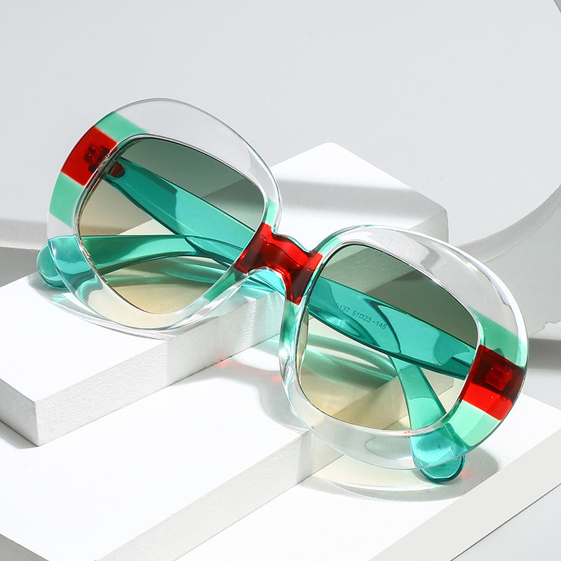 Vintage-Inspired Geometric Frame Sunglasses Bowlift