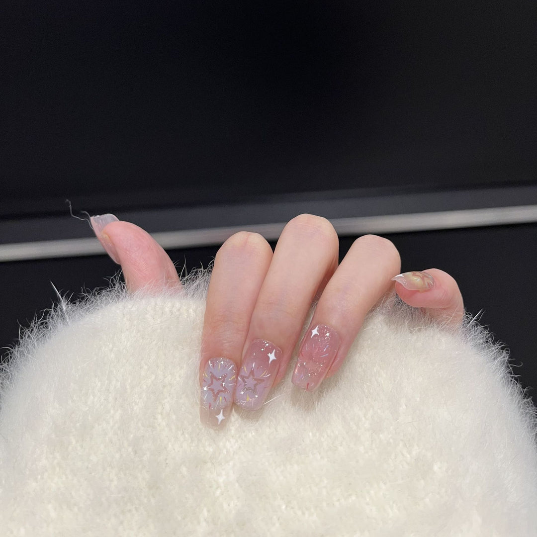 Starry Sky-Inspired Press-On Nail Art Set Bowlift