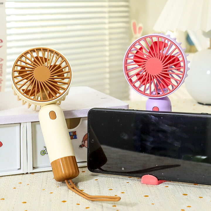 Women's Portable Hand Fan with USB Charging Station Bowlift
