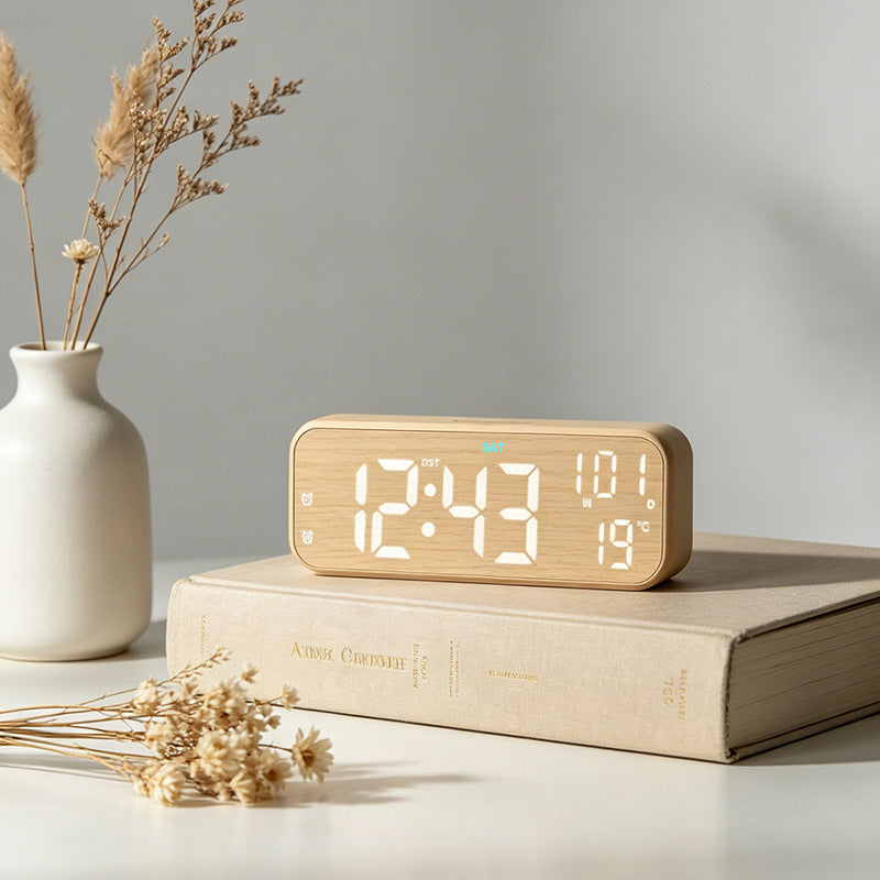 Digital Multifunction Alarm Clock with Temperature and Date Display Bowlift