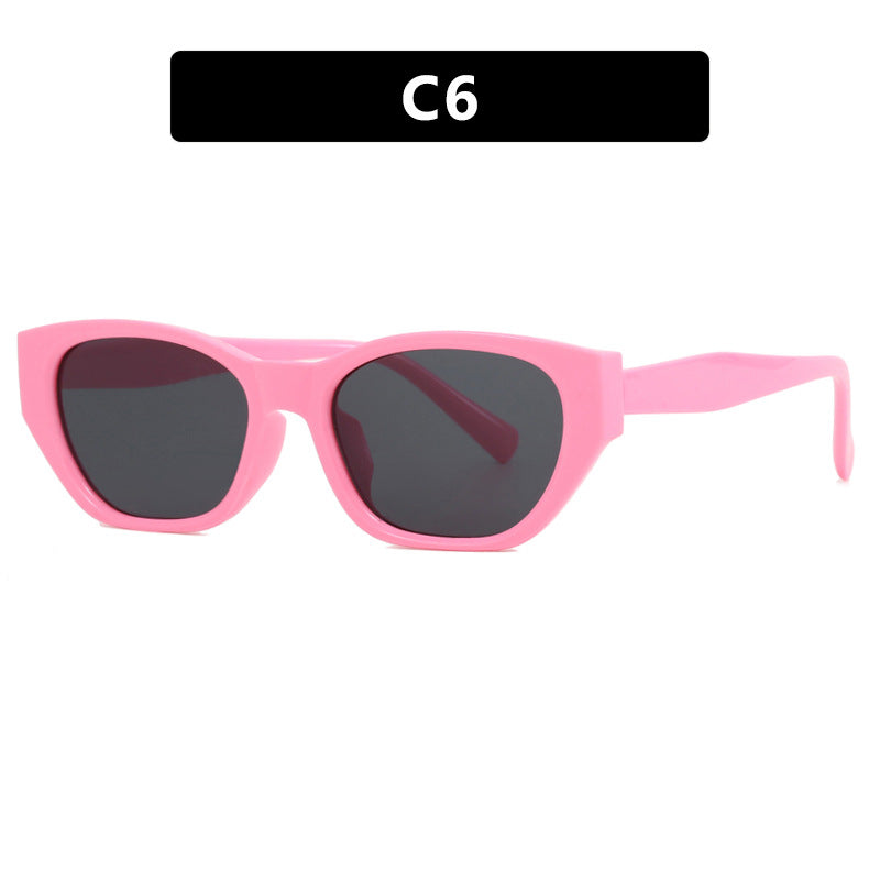 Women's futuristic cat-eye sunglasses with transparent frame and comfortable UV protection Bowlift