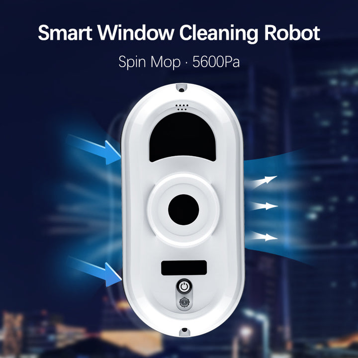robotic window cleaner with dual spinning microfiber mops and spray function Bowlift
