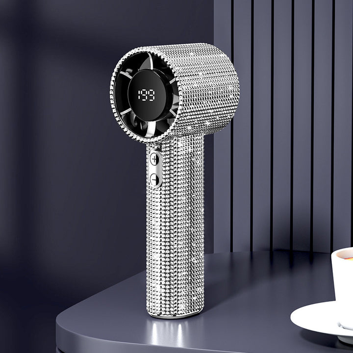 Ladies High Gloss Hand Fan with Digital Display Bowlift