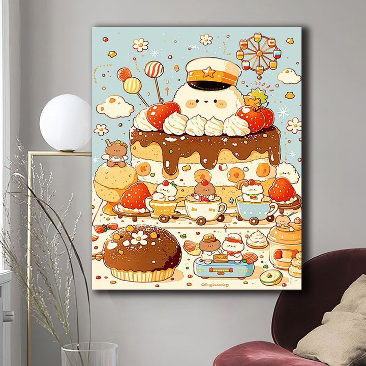 Whimsical Dessert-Themed Canvas Art Print Bowlift
