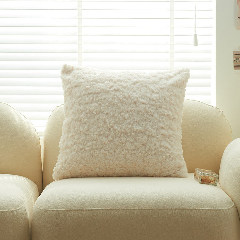 Textured Fuzzy Decorative Pillow