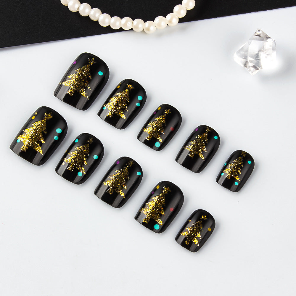 Holiday-Themed Press-On Nail Art Bowlift