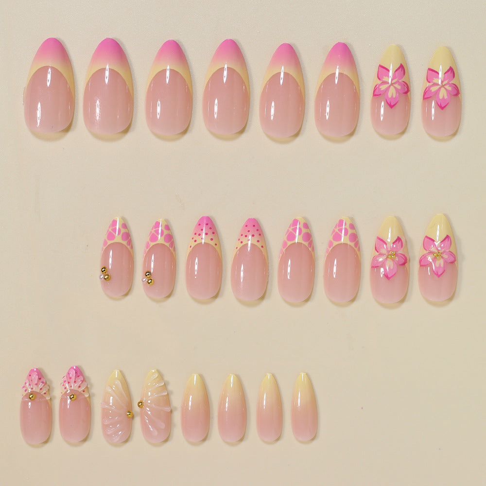 Floral Embellished Stiletto Nail Art Tips Bowlift