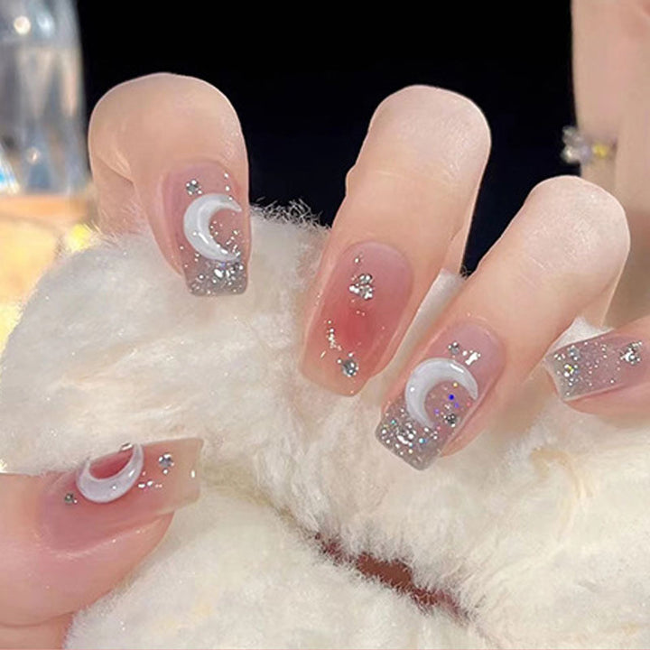 Glamorous Art Fingernails with Embellished Accents Bowlift