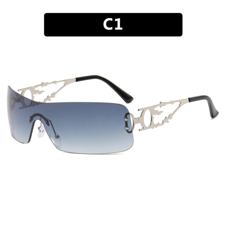 Women's futuristic Shield sunglasses with unique Bowlift frame