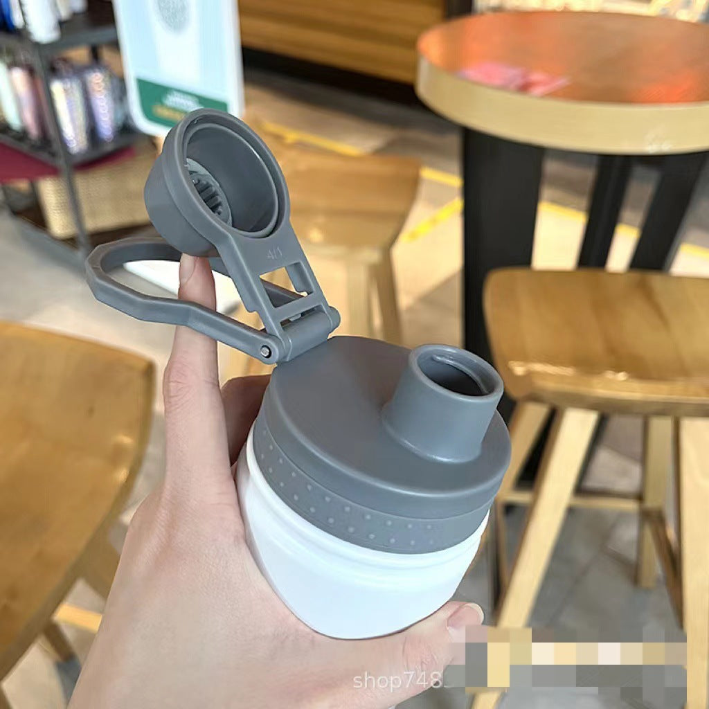 Women's insulated drinking bottle with integrated silicone drinking lid Bowlift