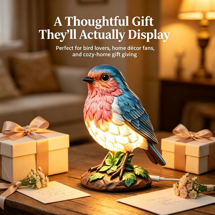 Realistic bird table lamp accent nightlight Bowlift