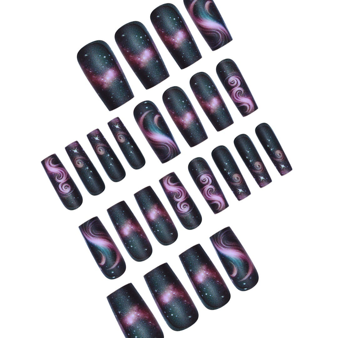 Galaxy-Themed Press-On Nail Extensions Bowlift