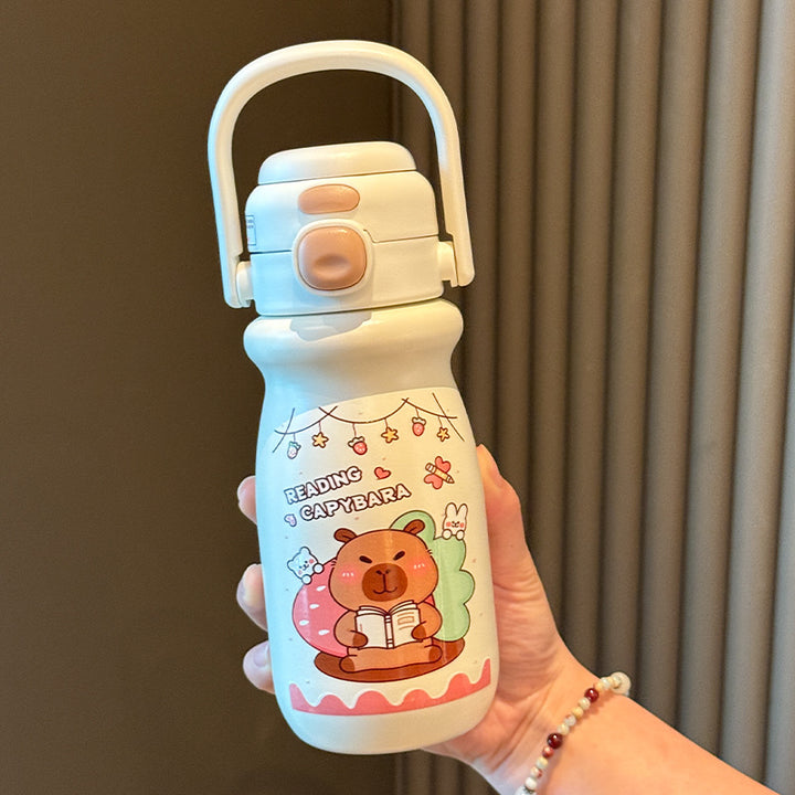 Ladies Insulated Drinking Bottle with Colorfully Designed Animal Motif Bowlift