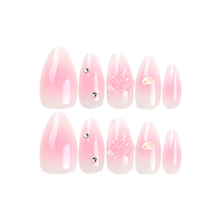 Artistic stiletto nails with floral design and glitter Bowlift