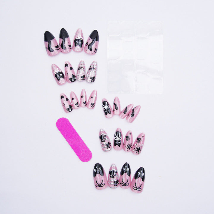 Nail art set with cat pattern Bowlift