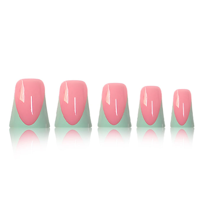 Stylish French Tip Press-On Nails with Customizable Design Bowlift