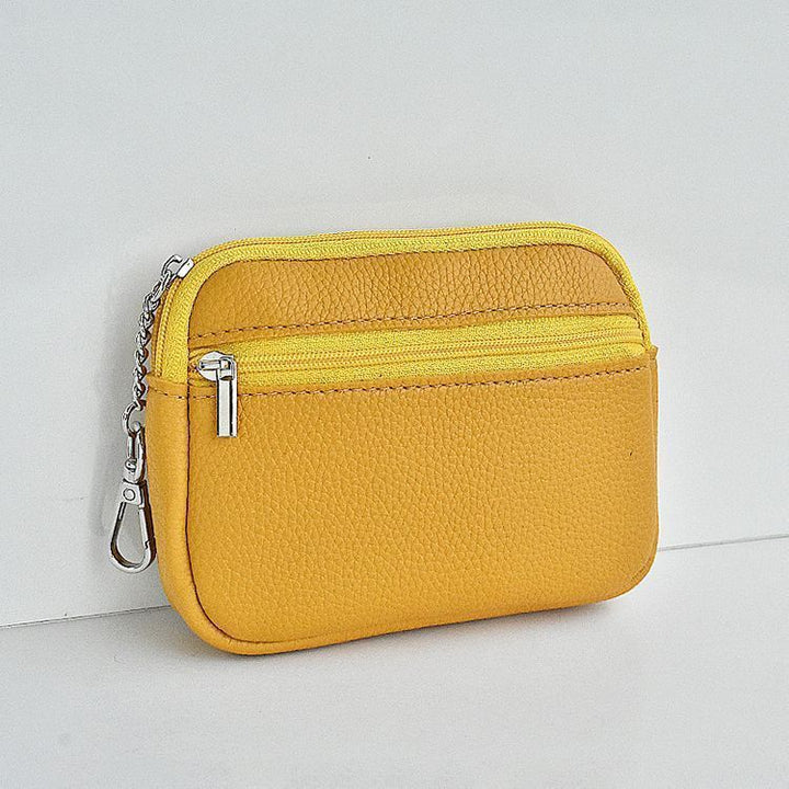 Compact Leather Zippered Card Wallet Bowlift