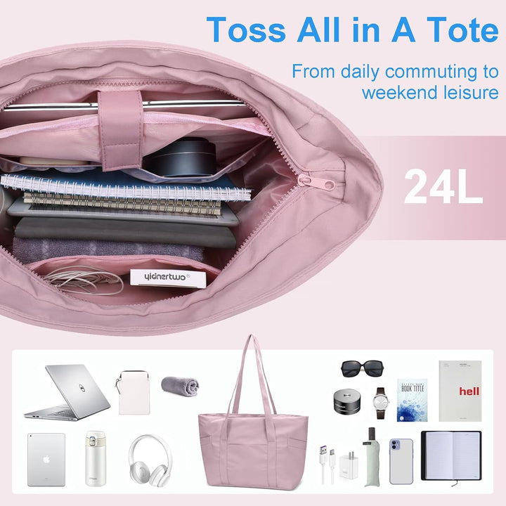 Practical everyday tote bag with multifunctional compartments Bowlift