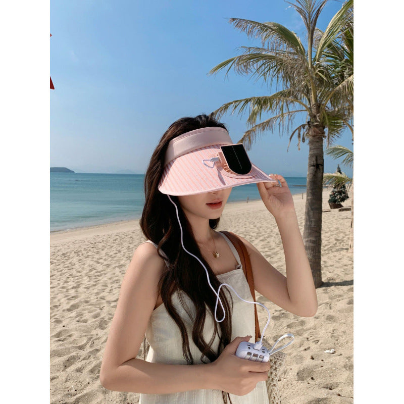 ’s sun protection visor with integrated solar panel, wide brim and adjustable headband Bowlift