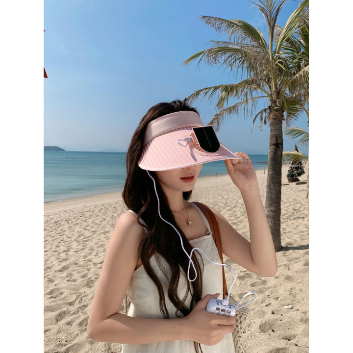 ’s sun protection visor with integrated solar panel, wide brim and adjustable headband Bowlift