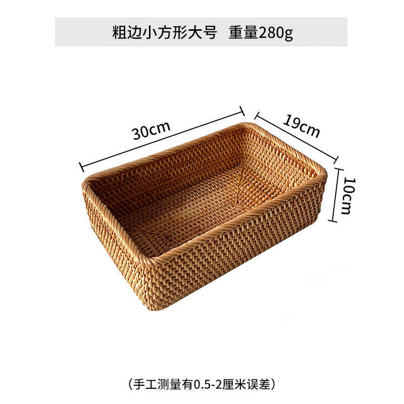 Women rectangular storage basket made of handwoven natural material Bowlift
