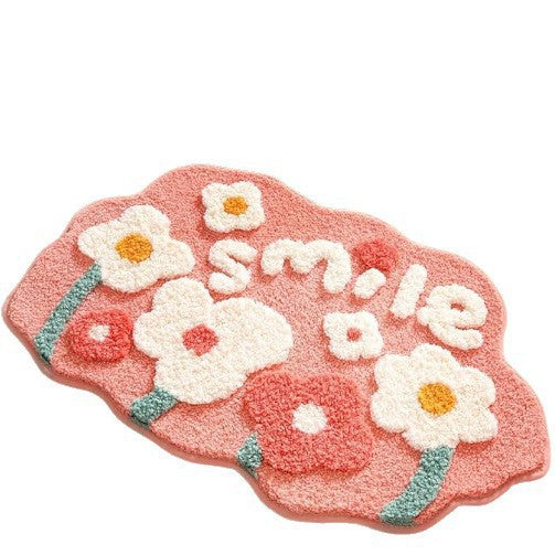 Plush Leaf-Design Bath Mat Bowlift