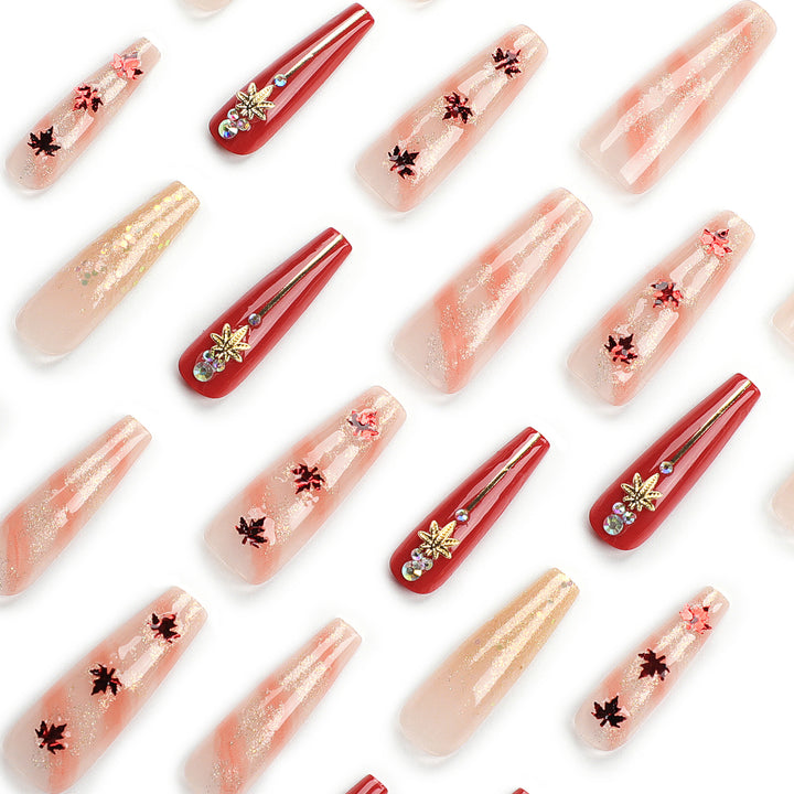 Artistic Nail Extensions with Autumn Motifs Bowlift