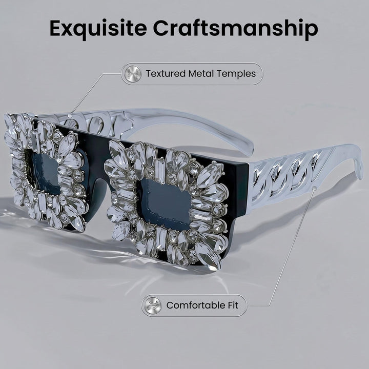 Women's sunglasses in vintage design with sparkling crystal embellishments Bowlift