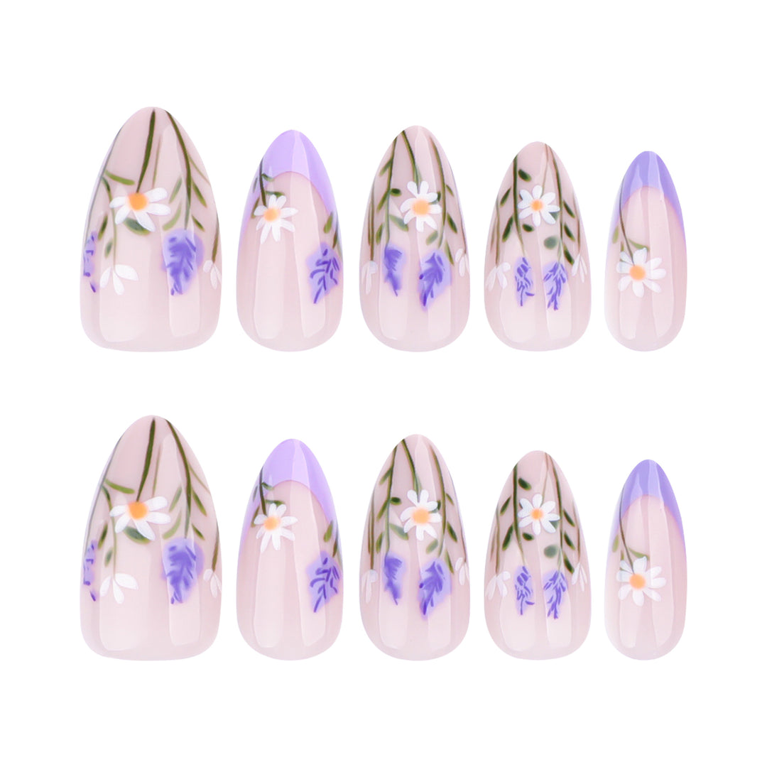 Artful Nail Art with Delicate Floral Decorations Bowlift