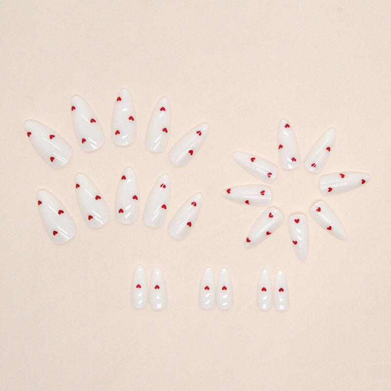 Heart-Embellished Press-On Nail Designs Bowlift