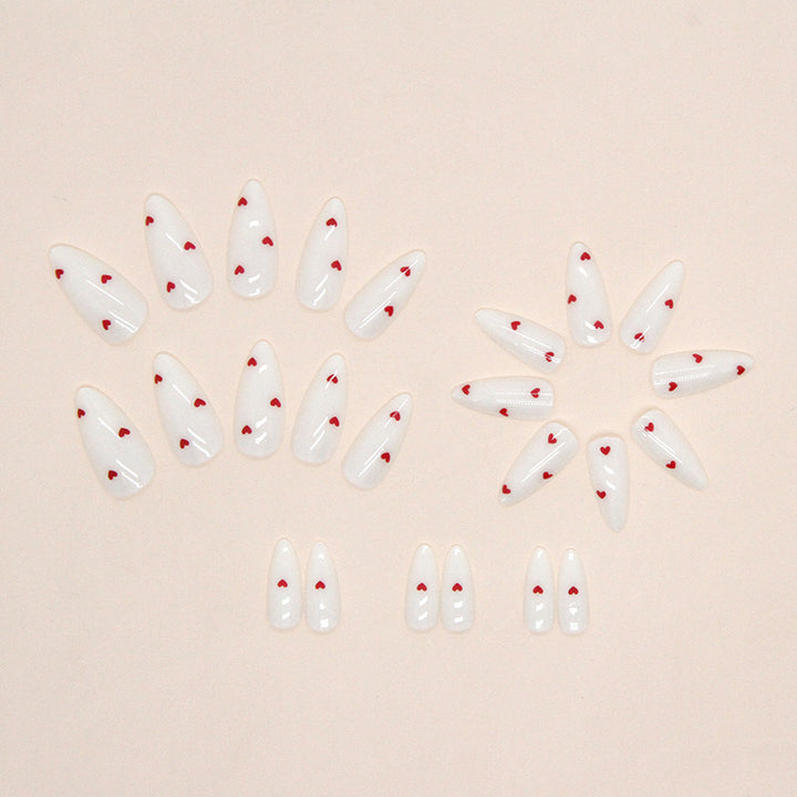 Heart-Embellished Press-On Nail Designs Bowlift