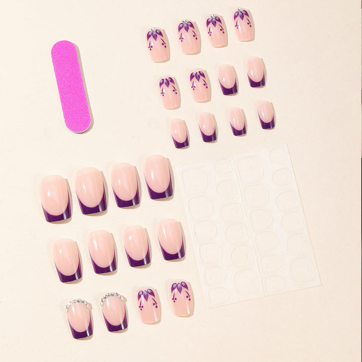 Artistic Floral Acrylic Nail Extensions Bowlift