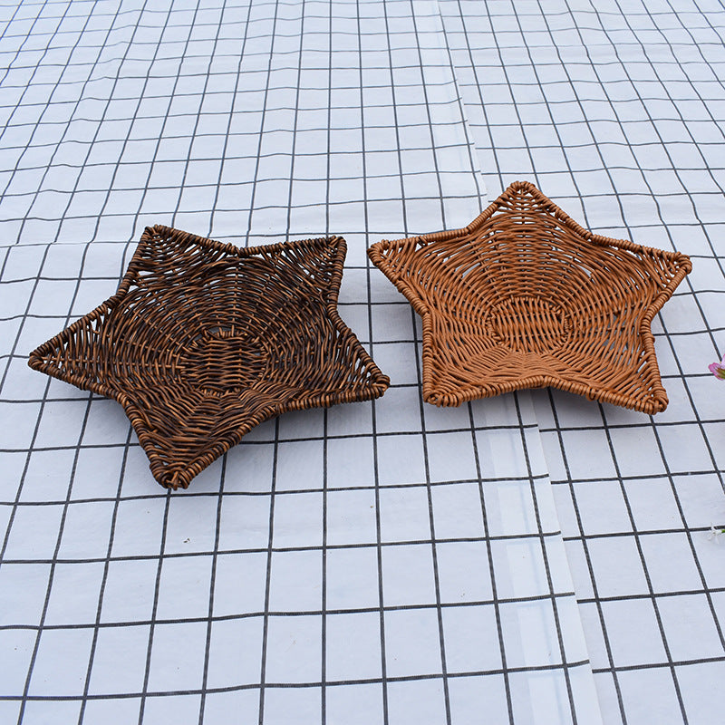 Handmade Star-Shaped Woven Basket Bowlift