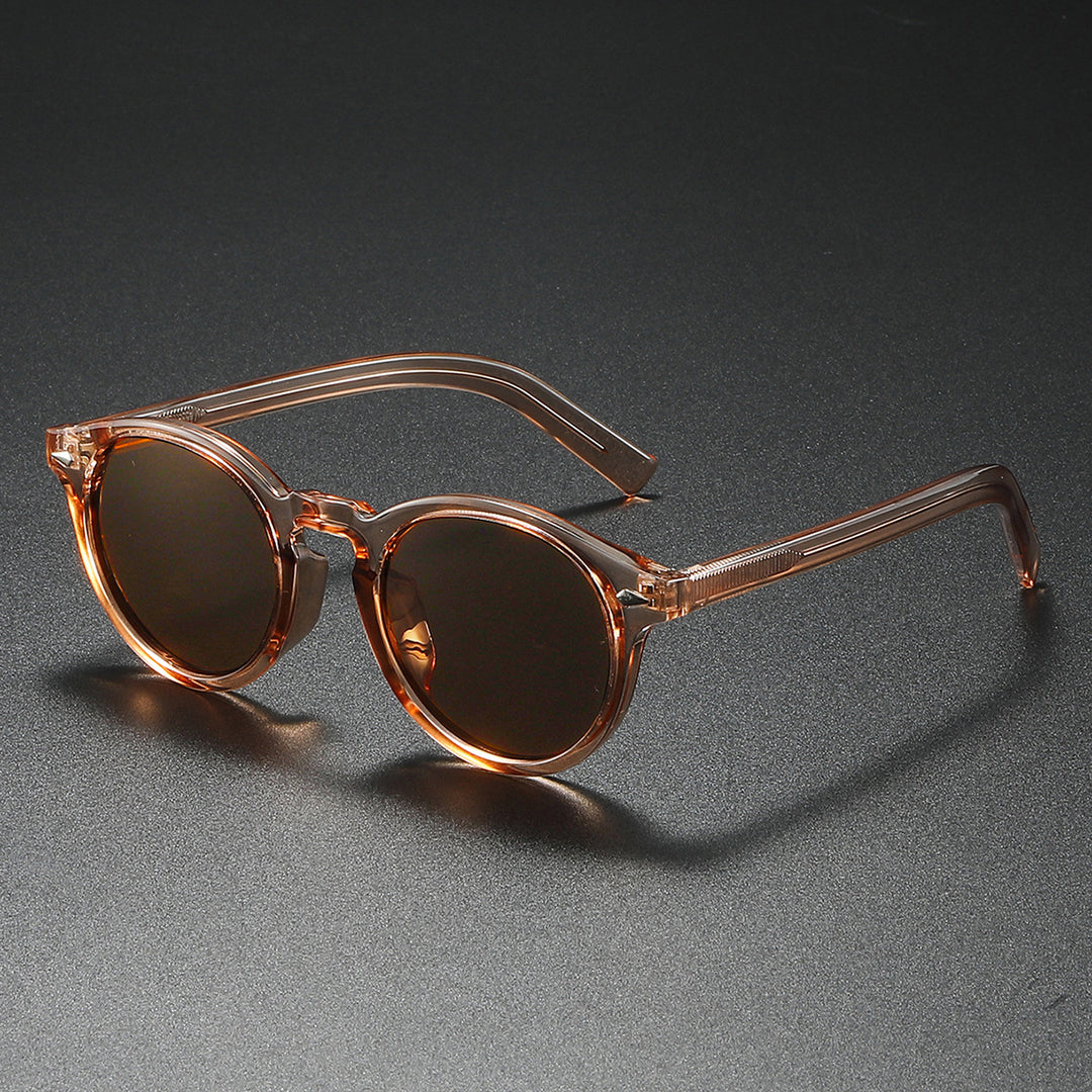 Ladies Round Sunglasses with Transparent Frame and Reflective Lenses Bowlift