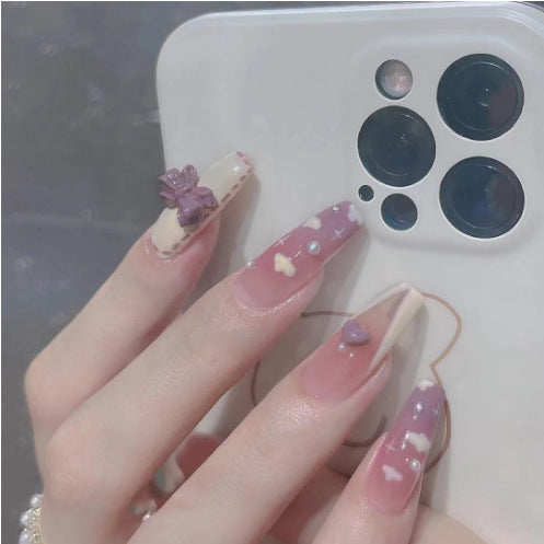 Elegant Floral Nail Art Extensions Bowlift