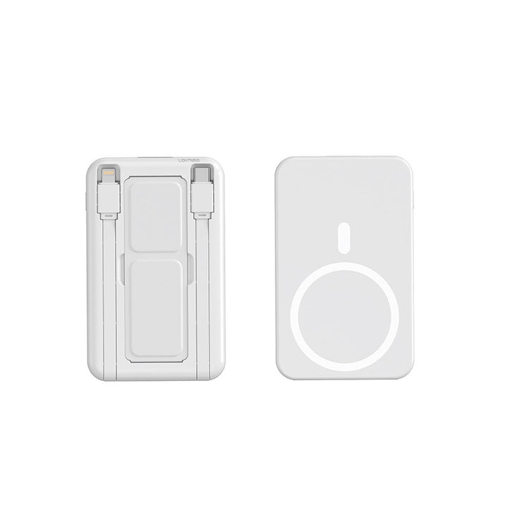 Portable power bank with integrated Qi charging function and digital capacity display Bowlift