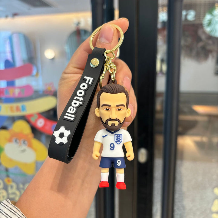 Collectible soccer player rubber keychain Bowlift