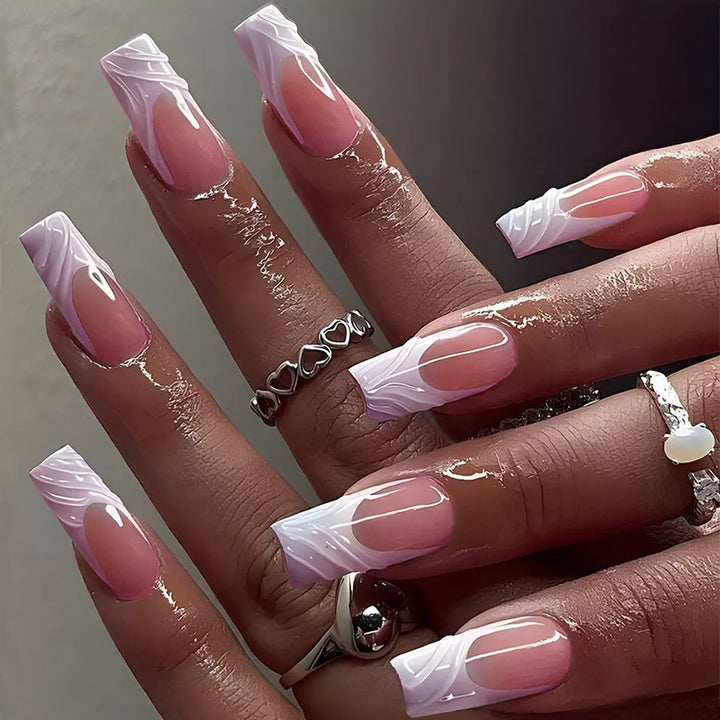Elegant Acrylic Press-On Nail Art Set Bowlift