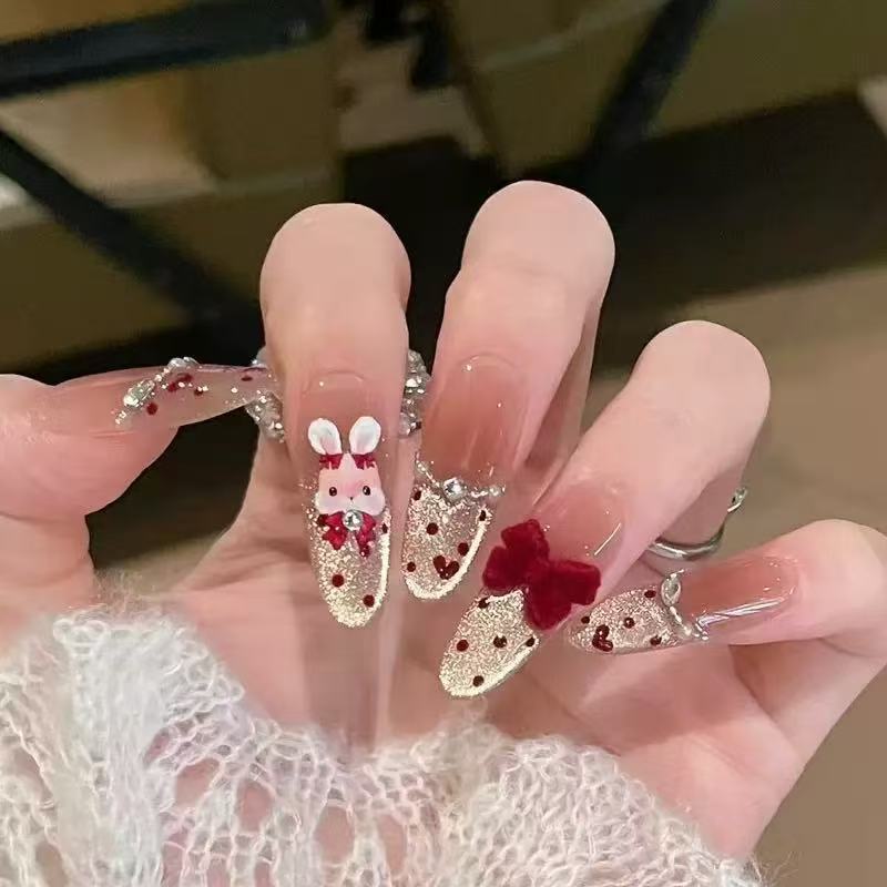 3D Embellished Press-On Nail Art Set Bowlift