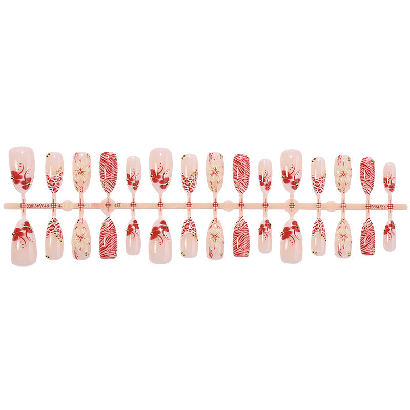 Floral Design Press-On Nail Set Bowlift 1788495338