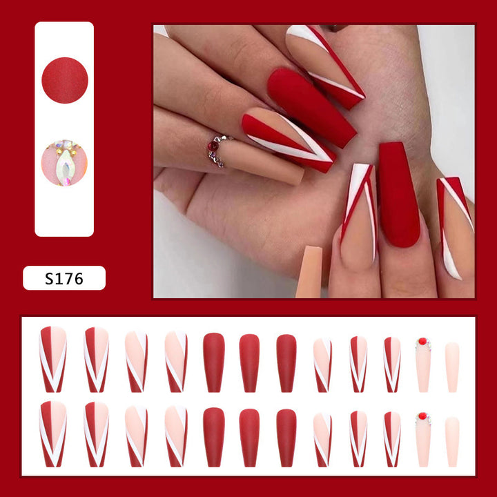 Artificial nails with matte finish and modern design elements Bowlift
