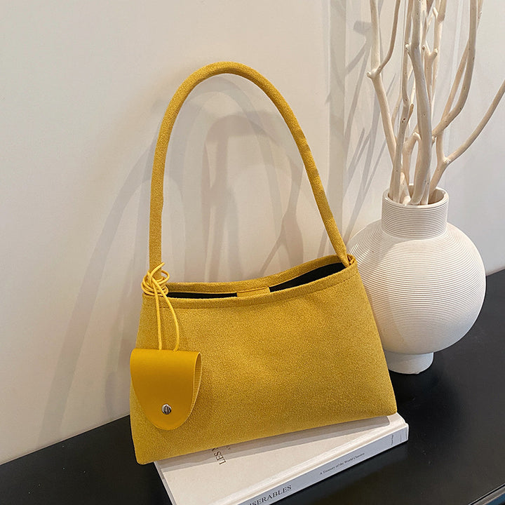 WoTextured Fabric Shoulder Bag Bowlift