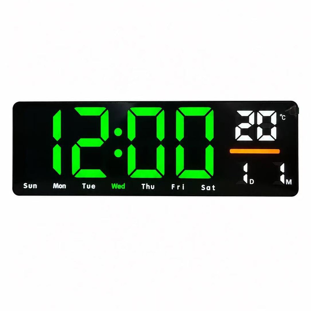 Digital wall clock with temperature and calendar display Bowlift
